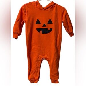 Cat & Jack Baby Halloween Pumpkin Hooded Romper